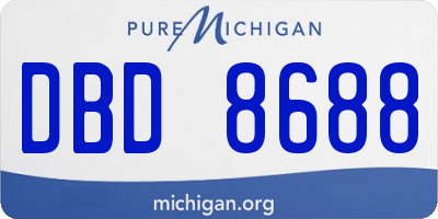 MI license plate DBD8688