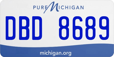 MI license plate DBD8689