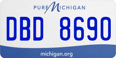 MI license plate DBD8690