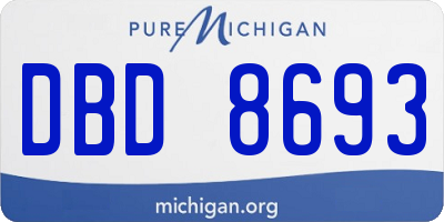 MI license plate DBD8693