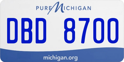 MI license plate DBD8700