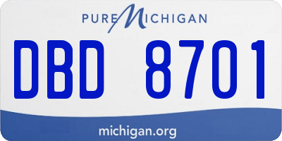 MI license plate DBD8701
