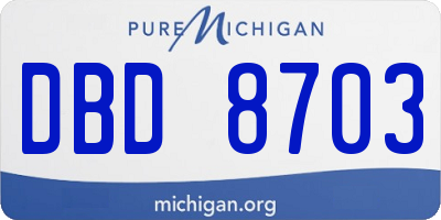 MI license plate DBD8703