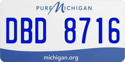 MI license plate DBD8716