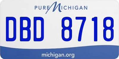 MI license plate DBD8718