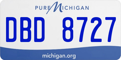 MI license plate DBD8727