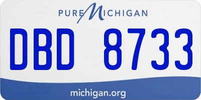 MI license plate DBD8733