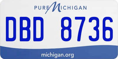 MI license plate DBD8736
