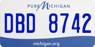 MI license plate DBD8742