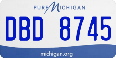 MI license plate DBD8745
