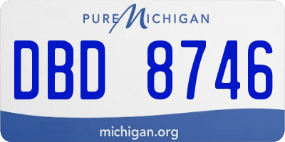 MI license plate DBD8746