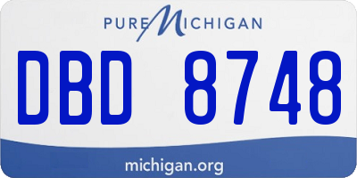 MI license plate DBD8748