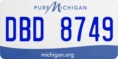 MI license plate DBD8749