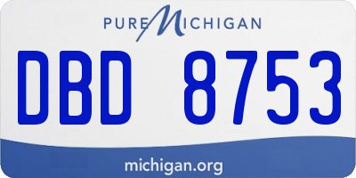 MI license plate DBD8753