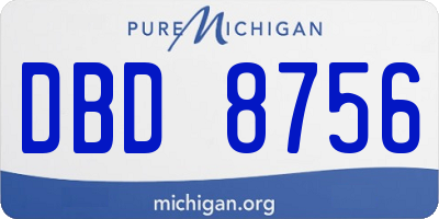 MI license plate DBD8756