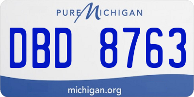 MI license plate DBD8763