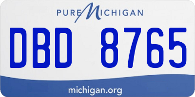 MI license plate DBD8765