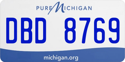 MI license plate DBD8769