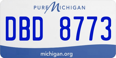 MI license plate DBD8773