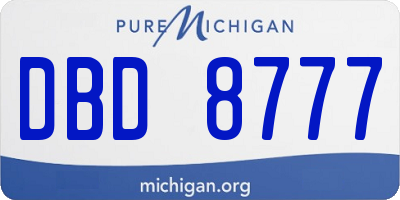 MI license plate DBD8777