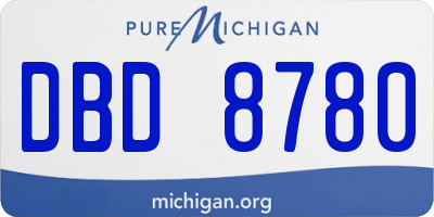 MI license plate DBD8780