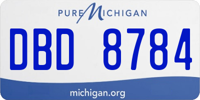 MI license plate DBD8784