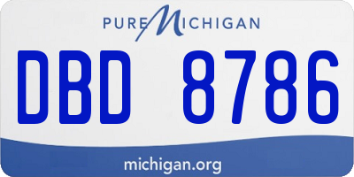 MI license plate DBD8786