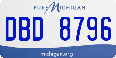 MI license plate DBD8796