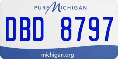 MI license plate DBD8797