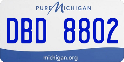 MI license plate DBD8802