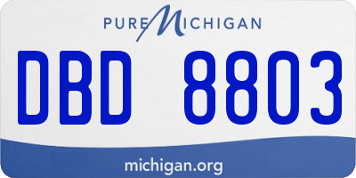 MI license plate DBD8803