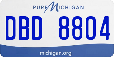 MI license plate DBD8804