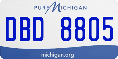 MI license plate DBD8805