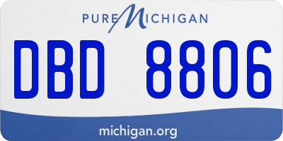 MI license plate DBD8806