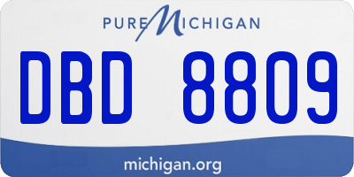 MI license plate DBD8809