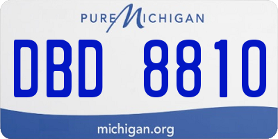 MI license plate DBD8810