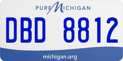 MI license plate DBD8812