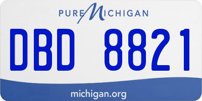 MI license plate DBD8821