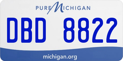 MI license plate DBD8822