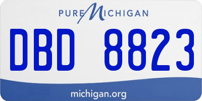 MI license plate DBD8823