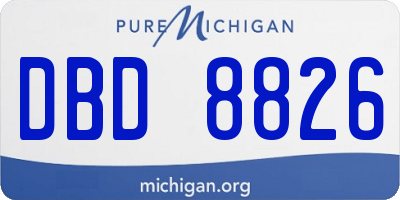 MI license plate DBD8826