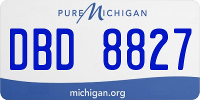 MI license plate DBD8827