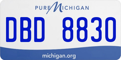 MI license plate DBD8830