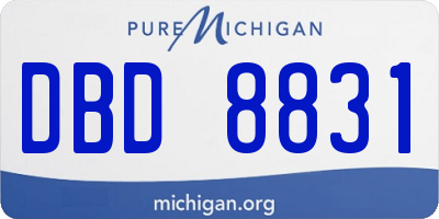 MI license plate DBD8831