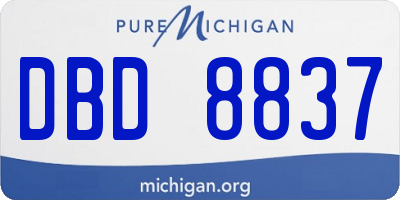 MI license plate DBD8837