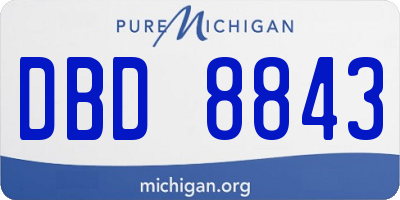 MI license plate DBD8843