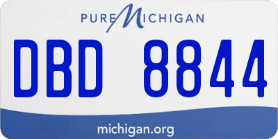 MI license plate DBD8844