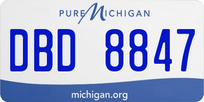 MI license plate DBD8847