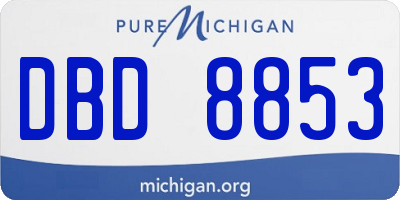 MI license plate DBD8853