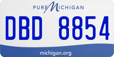 MI license plate DBD8854